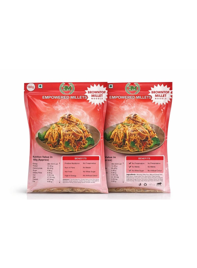 Empowered Millets Browntop Millet Noodles with Masala 180gms * 2pcs (180g pack of 2) - Image 1